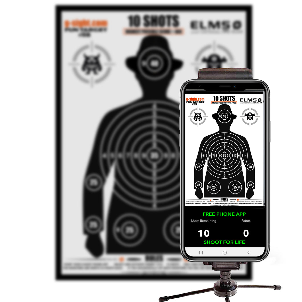 THE ORIGINAL 10 SHOT - Shoot For Life Mobile App Target - 151A